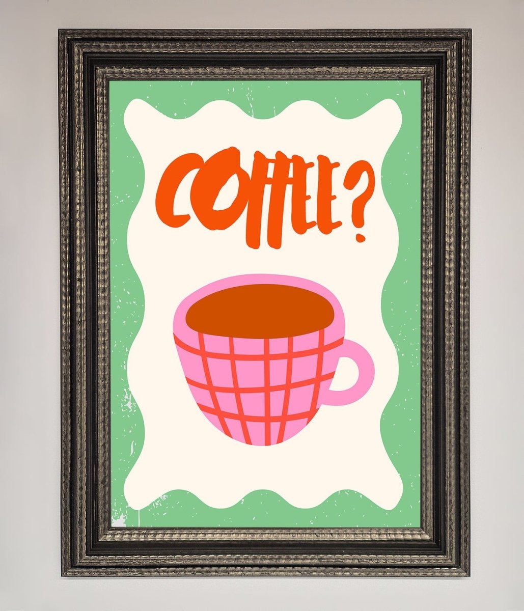 Coffee Pink Mug Framed Wall Art