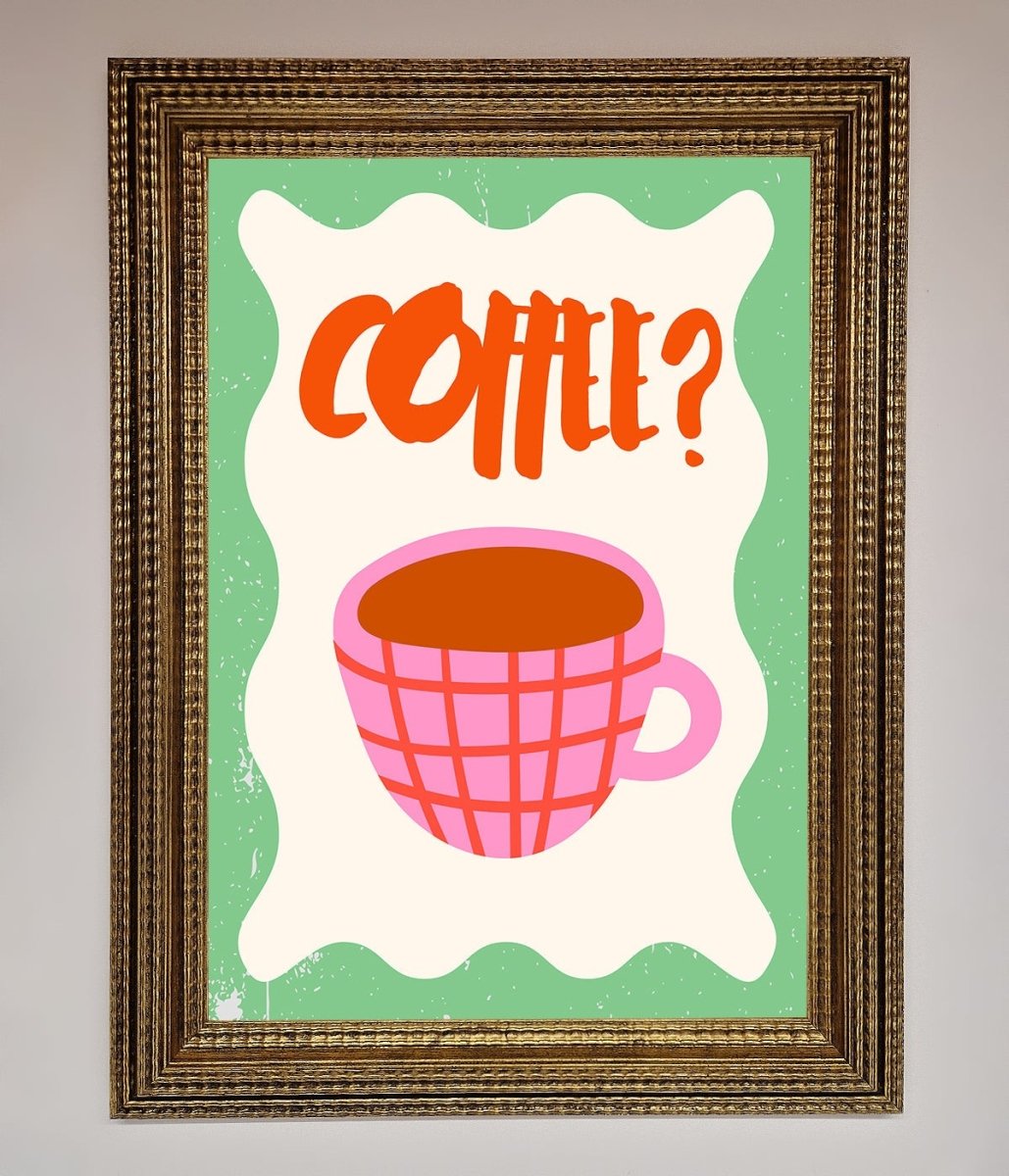 Coffee Pink Mug Framed Wall Art
