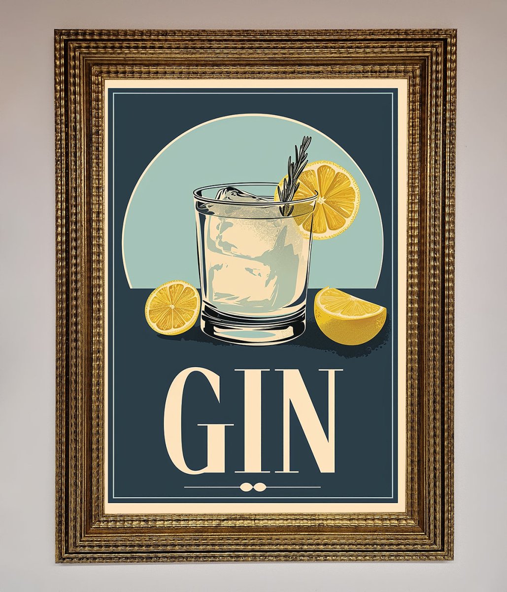 Gin Illustration Framed Poster