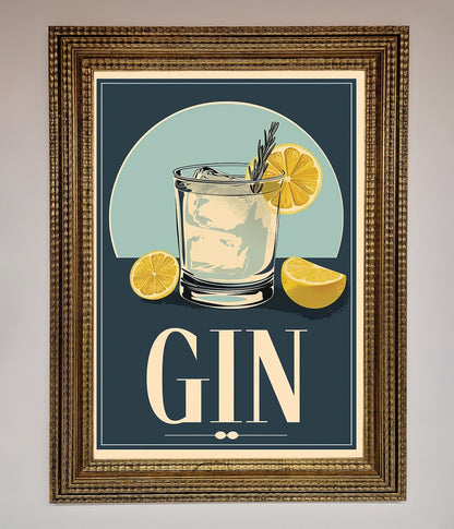 Gin Illustration Framed Poster