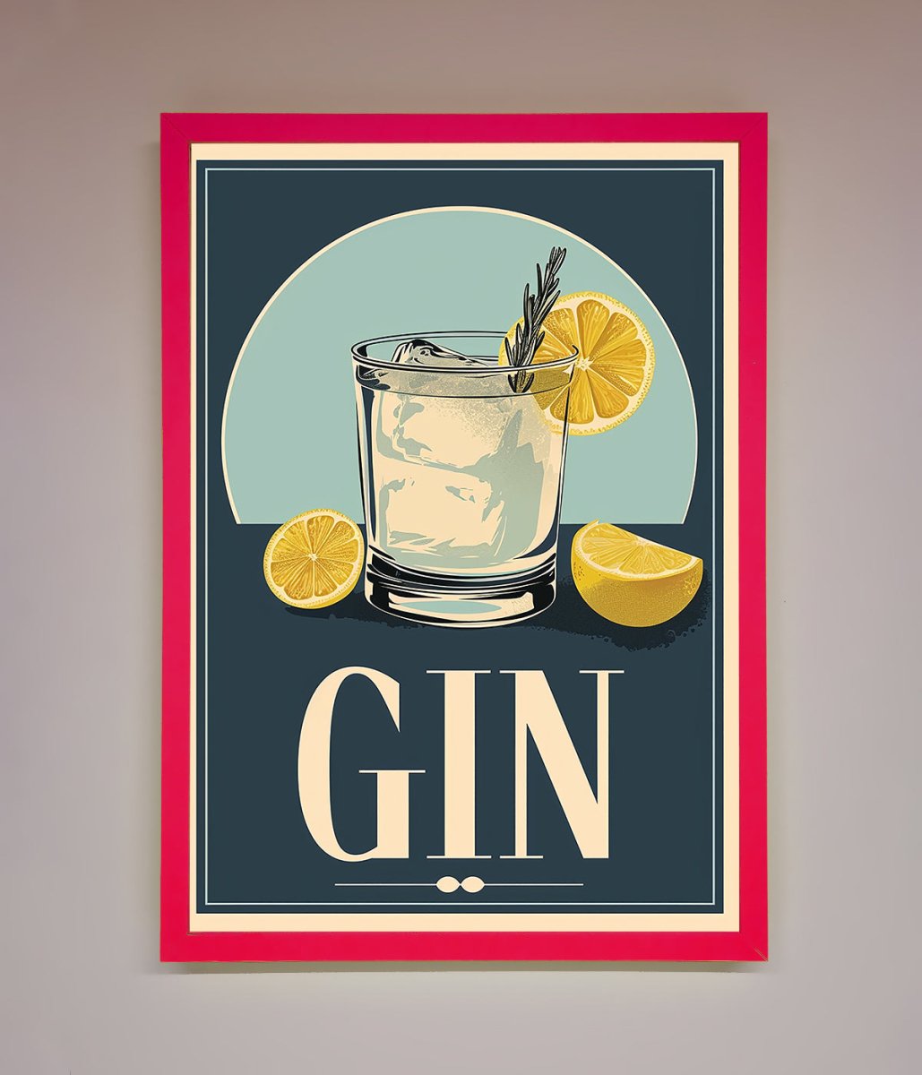 Gin Illustration Framed Poster