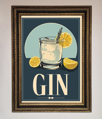 Gin Illustration Framed Poster
