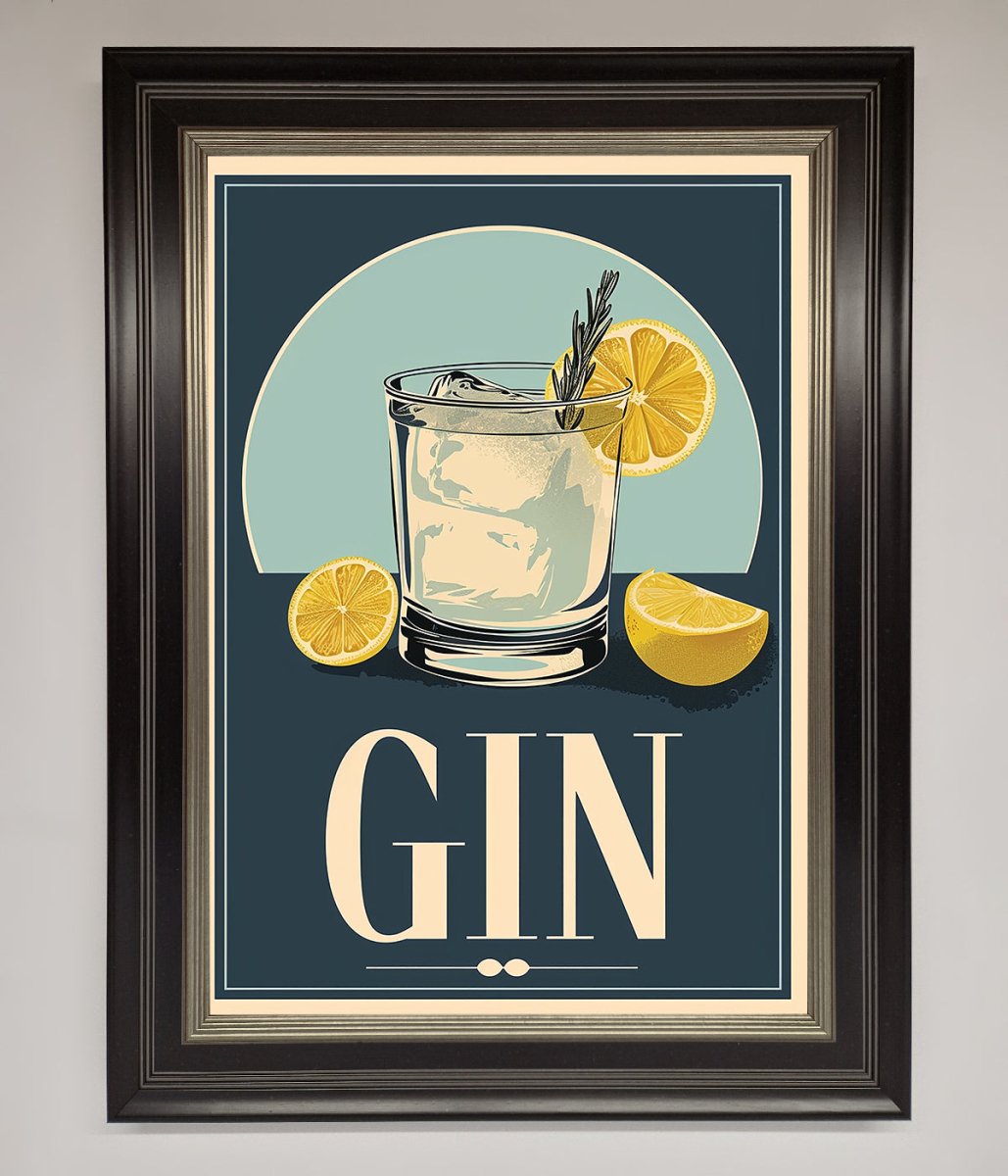 Gin Illustration Framed Poster