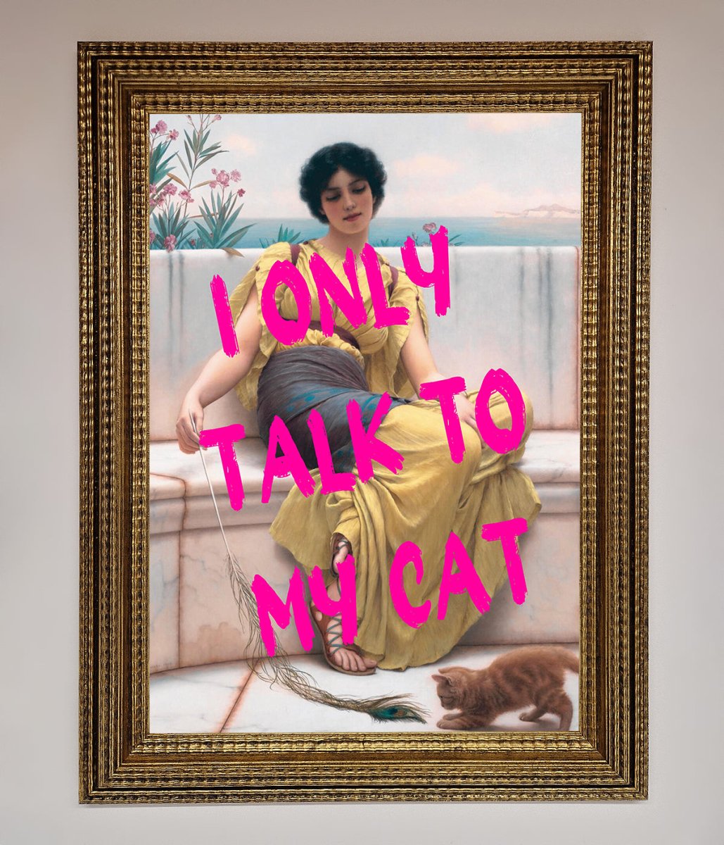 I Only Talk To My Cat Framed Wall Art