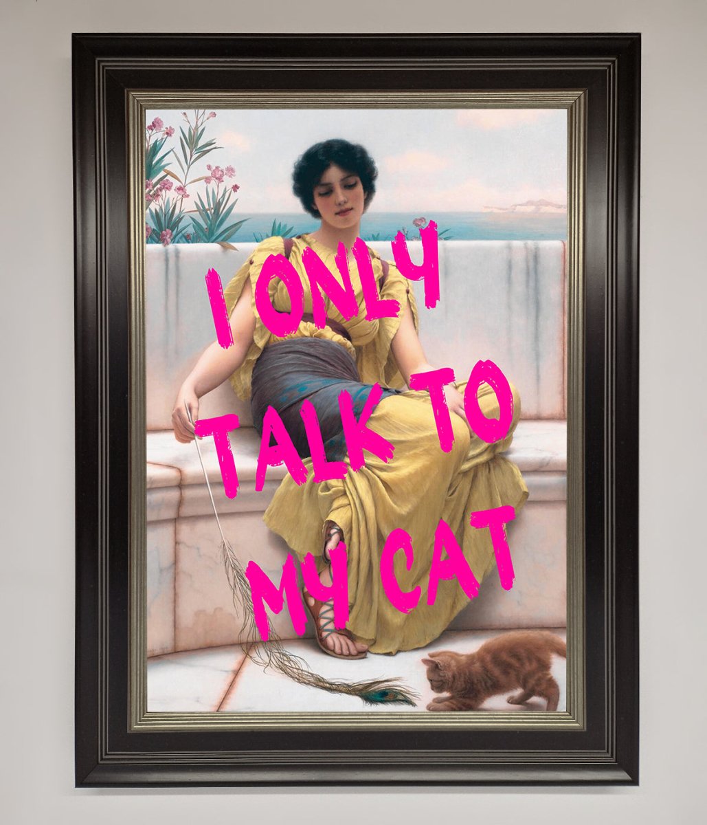 I Only Talk To My Cat Framed Wall Art