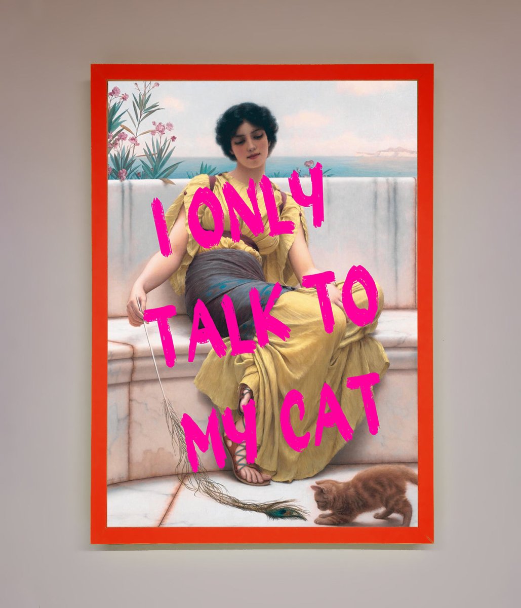 I Only Talk To My Cat Framed Wall Art