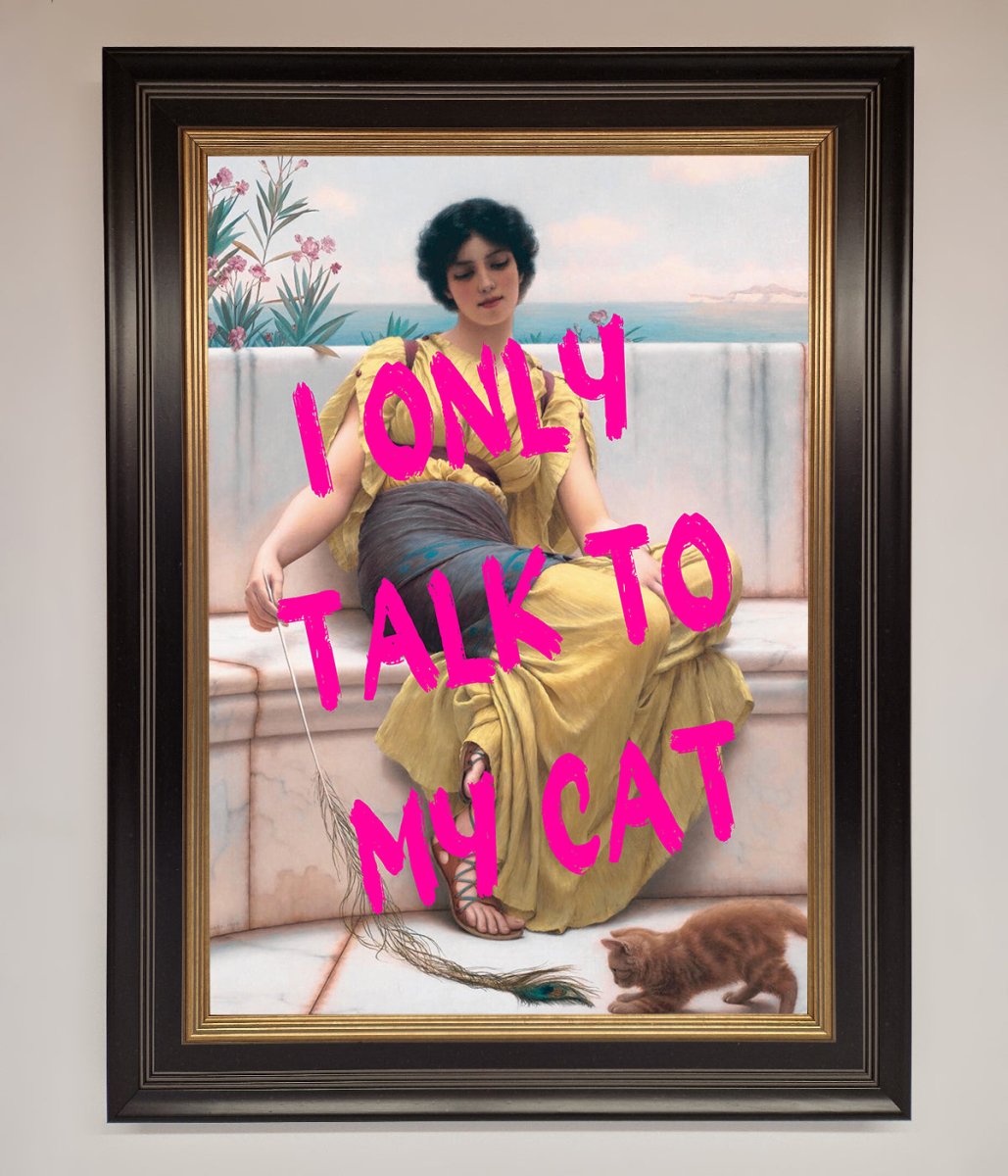 I Only Talk To My Cat Framed Wall Art