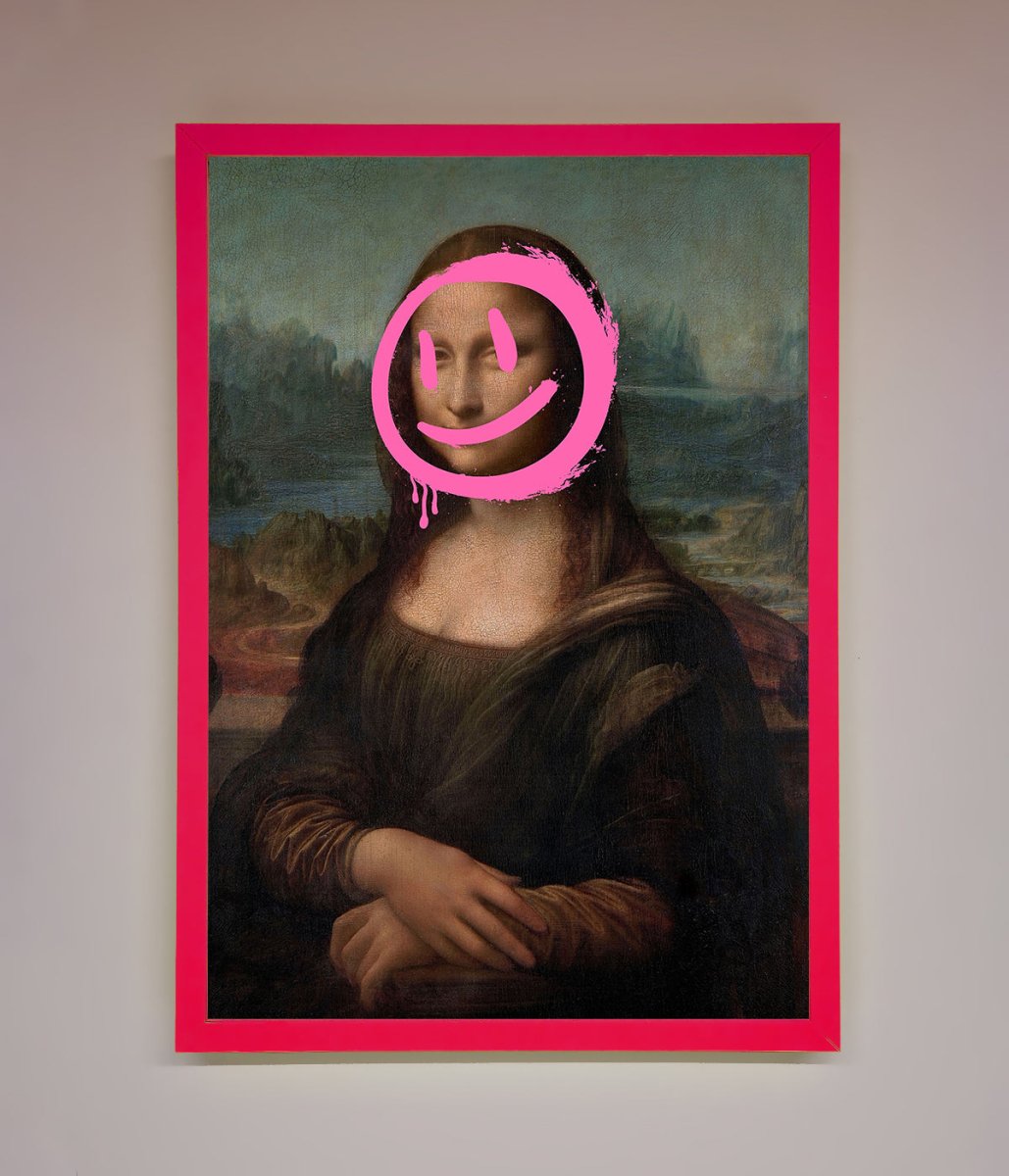 Smiley Mona Lisa Framed Print